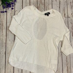Express NWOT white open back sweater size small